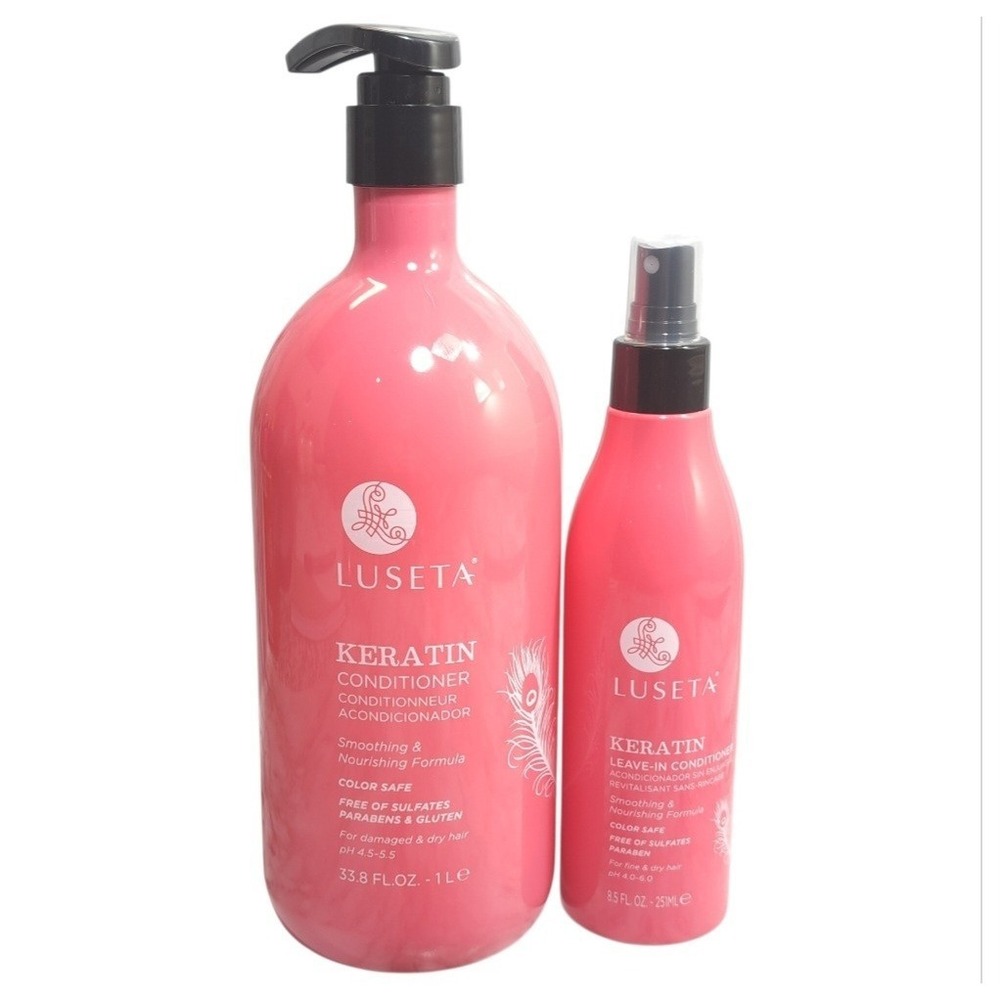 2pc LUSETA KERATIN Conditioner & Leave In Conditioner Smoothing & Nourishing New